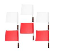 Baluue 6 Pezzi Bandiere Segnalazione per Arbitri Rosso e Bianco, Portatili e Compatte, per Allenamento Atletica e Calcio