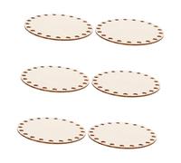 Baluue 6 Pezzi Base Rotonda in Legno Naturale per Cestino Uncinetto Fondo Cesto Legno per Borse Fai da Te Base per Tessitura e Artigianato Supporto Multiuso per Borse Intrecciate e