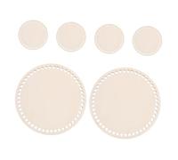 Baluue 6 Pezzi Basi in Legno Rotonde per Cestini Supporto Stabile per Uncinetto e Ricamo Punto Croce Mini Dimensione Portatile per Progetti Te per Principianti ed Esperti