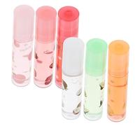 Baluue 6 pezzi Lucidalabbra Trasparente al Gusto Frutta Balsamo Labbra Idratante Protettivo e Leggero per Viaggi e Uso Quotidiano