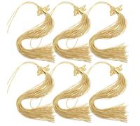 Baluue 6 pezzi Nappine Decorazioni Laurea Nappine per Cappello Laureando in Poliestere Resistente Pendenti Color Oro Antico per Festa e Regalo Agli Studenti