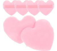 Baluue 6 Pezzi Spugnette Trucco Forma Cuore in Flanella Rosa, Morbide e Leggere per Applicare Cipria e Fondotinta, per Lavoro e Viaggio