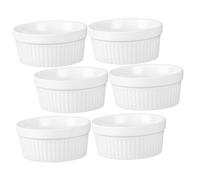 Baluue 6 pezzi Tazze Dessert in Ceramica per Forno Coppette Monoporzione per Budino e Dolci Liscio Antitaglio Strumento da Cucina per Cottura Uniforme e Veloce
