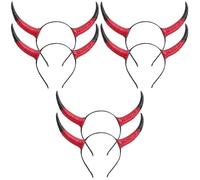 Baluue 6 Pz fascia di corno fascia cosplay del diavolo Fascia per fasce per da festa arredamento hair band cornabicorna fascia di bue fasce per animali pu rosso