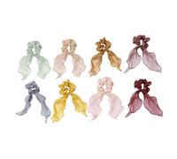Baluue 8pezzi Eleganti Elastici Per Con Ribbons Colorati Accessori Donna Freschi Per Code Di Cavallo e Acconciature Creative