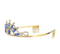Baluue Accessorio Per a Tiara Nuziale Nuziale Per Bambini Tiara Sirena Corone Di Fiori Da Sposa Diadema Per Le Donne Fascia Da Sposa Strass Blue