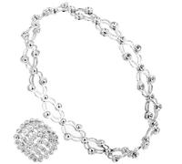 Baluue Anello Elastico, Anello Regolabile per Trasformarlo in Un Braccialetto con Strass Regolabile, Ideale per Decorazioni da Donna per Tutti I Giorni E per Feste.