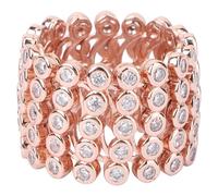 Baluue Anello Elastico, Anello Regolabile per Trasformarlo in Un Braccialetto con Strass Regolabile, Ideale per Decorazioni da Donna per Tutti I Giorni E per Feste.