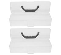 Baluue Astuccio Trasparente Portapennelli Piccolo 30X9X9 CM con Manico Portatile Custodia in Plastica per Acquerelli Pastelli e Strumenti da Disegno