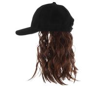 Baluue Berretto da Baseball Integrato Parrucca Corta e Ondulata Stile Bobo, Comodo alla Moda Filo ad Alta Temperatura per Uso Quotidiano e Ogni Occasione
