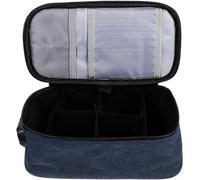 Baluue Borsa da Toilette Portatile Oxford Blu Scomparti e Chiusura a Cerniera con Serratura, Organizer Cosmetici per Viaggio e Casa