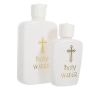 Baluue Bottiglie di Acqua Santa Vuote 2 Pezzi 100ml+60ml in Plastica per Benedizione Religiosa Cristiana, Contenitori Riutilizzabili per Battesimo e Decorazioni Chiesa,