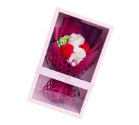 Baluue Bouquet di Rose di Sapone Artificiale Rossa Scatola Regalo Fiore Conservato Profumato per San Anniversari Matrimoni e Decorazioni Romantiche