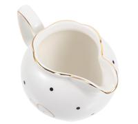 Baluue Brocca per Latte in Ceramica Mini Bordo Dorato, Salsiera Piccola per Sciroppo di Caffè, Bollitore per Latte Delicato Stile Europeo, Adatta per Uso Domestico e Bar