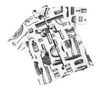 Baluue Camice da Lavoro per Parrucchiere Bianco in Fibra Maniche Corte e Tasche, Comodo e Morbido per Parrucchieri e Coloristi a Casa