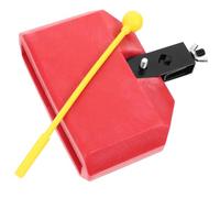 Baluue Campana Cow Bell Percussioni Portatile in Plastica e Metallo Suono Nitido, Accessorio per Supporto Percussioni e Batteria Colore Rosso Morsetto di Montaggio
