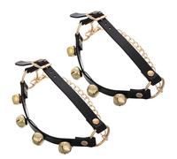 Baluue Campanelli per Scarpe e Stivali 2 Pezzi in Pu Grandi Campanellini Decorativi per Feste Natalizie e Riunioni Familiari, Facile Fissaggio per Atmosfera Festosa e Spirito