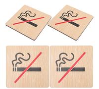 Baluue Cartelli di Divieto di Fumo in Legno 4 Pezzi per Hotel e Uffici Segnaletica Vietato Fumare da Muro Resistente e Pratica per Ristoranti e Scuole