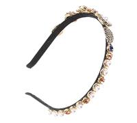 Baluue cerchietto di perle e diamanti copricapo di strass barocco fascia imbottita hair charms hair jewelry accessori per per donna fascia del fiore della ragazza acrilico Golden