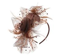Baluue Cerchietto Sposa Vintage Elegante Piuma e Rete Decorativa, Accessorio Chioma Donna Facile da Indossare per Feste di Costume e Natale