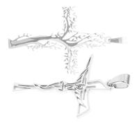 Baluue Ciondolo a Croce di Gesù e Albero Fai da Te in Acciaio Inox Resistente, Set da 2 Pezzi per Creazione di Collane Artigianali, Regalo Leggero e Portatile per Amanti del Fai da Te