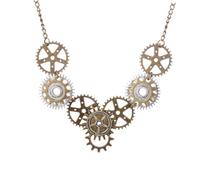 Baluue Collana Ciondolo Steam Gear Vintage Rotondo Accessori per Collo Steampunk Creativi Gioielli Eleganti per Donne per Cene e Feste Speciali