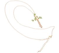 Baluue Collana Donna con Ciondolo Croce e Albero della Vita Gioiello Minimalista in Rame Placcato Design Unico con Smalto Verde e Rosa Dorato Adatta per Tutte le Stagioni e Regali