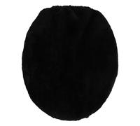 Baluue Copertura per Sedile WC in Poliestere Nero Protettore Antipolvere Confortevole e Riutilizzabile Copriwater Elegante per Bagno Facile da Pulire e Resistente Adatto WC Standard