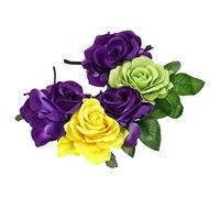 Baluue copricapo messicano hair charms bandana decorazioni per copricapo cosplay copricapo del dei morti per le donne fascia per rosa imitata fasce per rosa tessuto