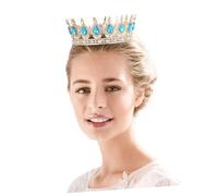 Baluue Coroncina Da Sposa Strass e Blu Lago Elegante Accessorio Per Matrimonio Cerimonie e Feste Design Unico e Luminoso Ottimo Per Fotografie e Occasioni Speciali