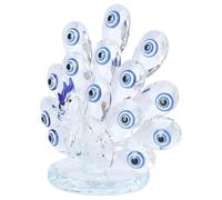 Baluue Decorazione in Cristallo Trasparente a Forma di Pavone Occhi Blu, Ornamento da Tavolo per Arredamento Casa e Vetrina, Accessorio Creativo per Feste, Compleanni e Decorazioni