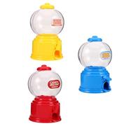 Baluue Distributore di Caramelle Mini in Plastica 3 Pezzi (Rosso, Blu, Giallo) Rotazione Portatile per Feste, Porta Caramelle da Tavolo per Casa, Ufficio