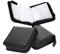 Baluue Dvd Portatile Spazio per Risparmio Trasporto Giochi e Custodia CD Similpelle Nera 3 Pezzi in Viaggio
