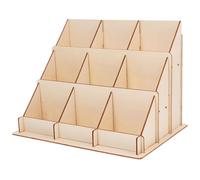 Baluue Espositore in Legno per Biglietti da Visita e Cartoline Multifunzionale Stand Porta Biglietti da Tavolo Robusto e Facile da Montare per Ufficio e Negozi Supporto Elegante per