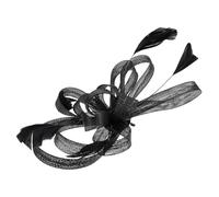 Baluue Fermaglio per Capelli Fascinator da Donna, Spilla a Forma di Fiore per Cappello da Tè Pomeridiano, Accessorio per Capelli da Sposa/matrimonio, Nero