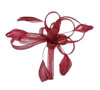 Baluue Fermaglio per Capelli Fascinator da Donna, Spilla a Forma di Fiore per Cappello da Tè Pomeridiano, Accessorio per Capelli da Sposa/matrimonio, Rosso Vino