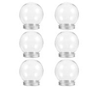 Baluue Globo di Neve Fai da Te Materiale Pet e Alluminio 6 Pezzi in Plastica Trasparente with Tappo a Vite capacità 150ml per Decorazioni Natalizie e Artigianato Pratico