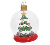 Baluue Grande Palla di Natale Gonfiabile con Luce LED e Base Stabile in Pvc per Decorazioni Natalizie da Esterno e Feste Festive nel Giardino