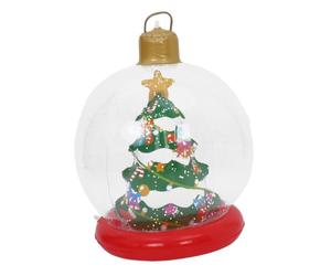 Baluue Grande Palla di Natale Gonfiabile con Luce LED e Base Stabile in Pvc per Decorazioni Natalizie da Esterno e Feste Festive nel Giardino