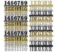 Baluue Kit 18 Pezzi Numeri per Orologio da Parete Fai da Te, Set Accessori Numeri Arabi e Romani, Plastica Resistente, Colori Nero Oro Argento, per Decorazione Casa e Ufficio
