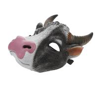 Baluue Maschera Testa di Bue in PU per Halloween, Feste a Tema Adulti | Design Realistico Corna Simulate, Occhi Visibili, Comoda Tutta la Notte, per Uomini e Performer