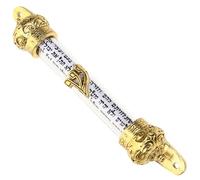 Baluue Mezuzah di Metallo per Porta Laterale Ebraica Design Antico a Due Fori, Decorazione Compatta e Artistica per Casa, Protezione Religiosa Secondo Detti del Salmista, Facile