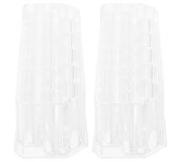 Baluue Organizer Trasparente per Unghie in Acrilico 26 Fori - Porta Pennelli per Nail Art 2 Pezzi Base Antiscivolo - Supporto Porta Pennelli per Gel Acrilico da Scrivania per Uso