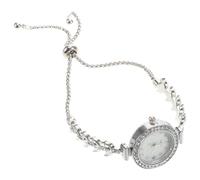 Baluue Orologio da Donna con Cristalli e Quadrante Rotondo Bracciale in Argento Tema Orologio Analogico al Quarzo per Occasioni Casual e Formali
