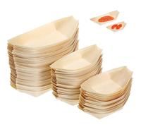 Baluue per Sushi in Legno Naturale Usa e Getta Set da 100 Pezzi Barchette per Sushi e Sashimi per Snack e Ristorazione 11X7Cm e 17X8Cm