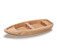Baluue Piccolo di Barca in Legno - Canoa in Legno Naturale per Arredamento, Ornamento da Tavolo Nautico Non Finito, Mini Statuina di Nave per Progetti di Bricolage - 17 Cm