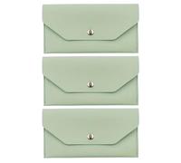 Baluue Portafoglio lungo Minimalista in Pelle PU da Donna con Busta per Contanti Set da 3 Pezzi Organizer Sottile per Soldi Ricevute e Budgeting Portamonete Compatto per