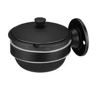 Baluue Posacenere da Parete in Acciaio Inox Nero con Coperchio Antivento per Bagno e Toilette Portacenere Murale Facile da Installare Contenitore Cigarette Elegante e Resistente