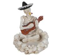 Baluue Posacenere Teschio in Resina Realistico Compatto e Multifunzionale Antivento per Esterni Decorazione Halloween per Casa e Ufficio