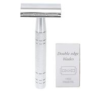 Baluue Rasoio da Barba Vintage a Doppia Lama Manuale per Uomo, Rasoio di Vecchio Tipo Multifunzionale per Rasatura Testa, Barba e Sopracciglia, Set da 1, per Viaggi e Uso Domestico